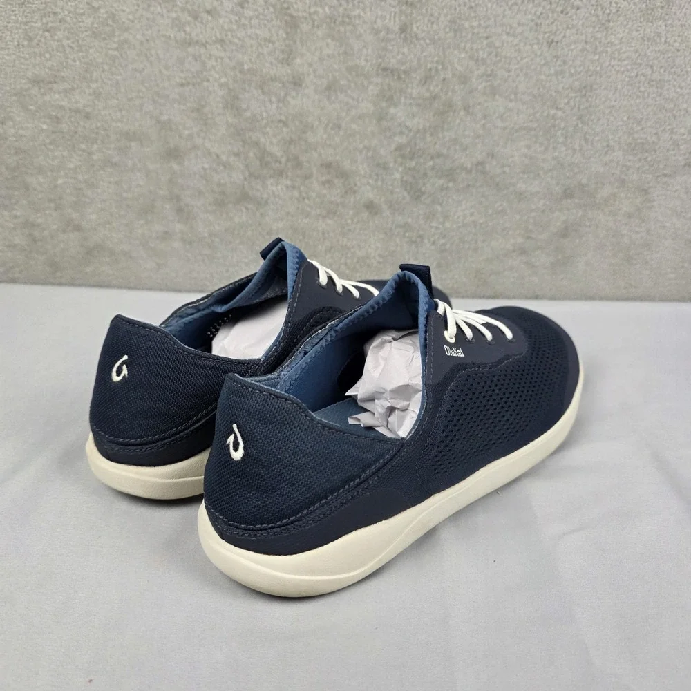OluKai Moku Pae Boat Shoes Mens Size 10.5 Blue Mesh Lace Up Casual Sneakers